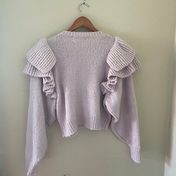 Zara Ruffle Sweater Liliac - Picture 3 of 4